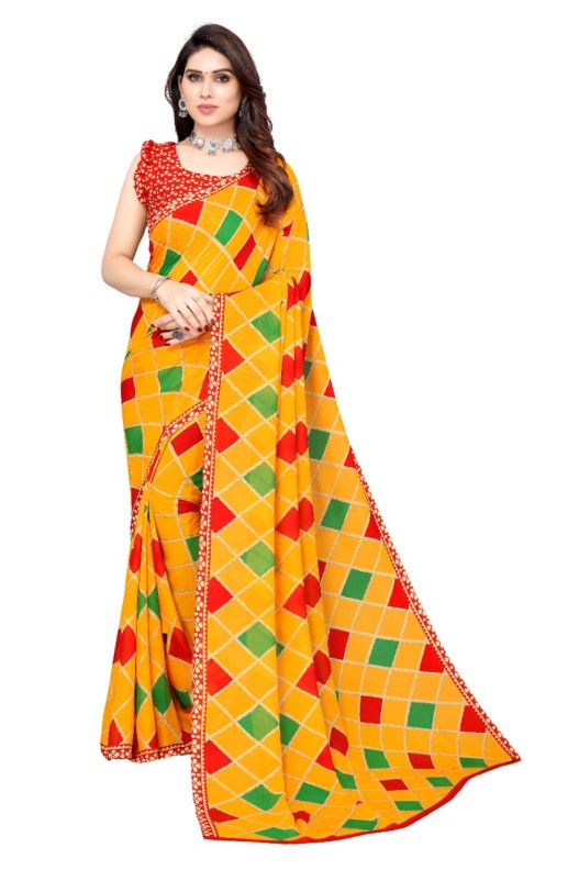 Fancy Georgette Printed Saree With blouse